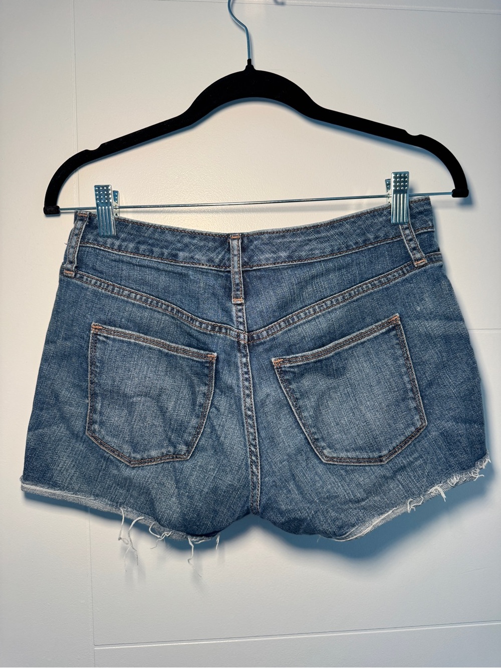 Universal Thread Distressed Light Blue Button-Fly Denim Shorts - Picture 2 of 2